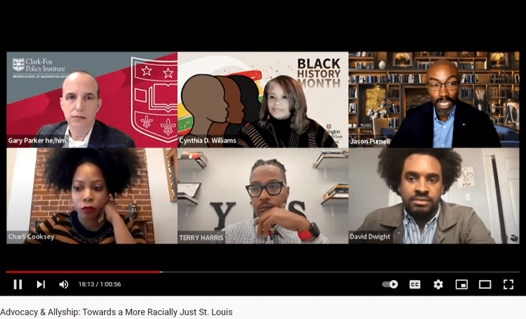 “Advocacy & Allyship: Towards a More Racially Just St. Louis YouTube screen capture