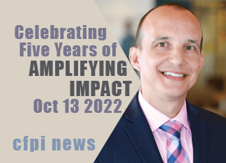 Photo of Gary Parker. Text reads Celebrating 5 years of Amplifying Impact Oct 13 2022